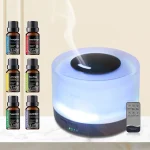 500ml Ultrasonic Aromatherapy Diffuser with 6 Essential Oils 7 Ambient Lights Safe Silent Auto-Off
