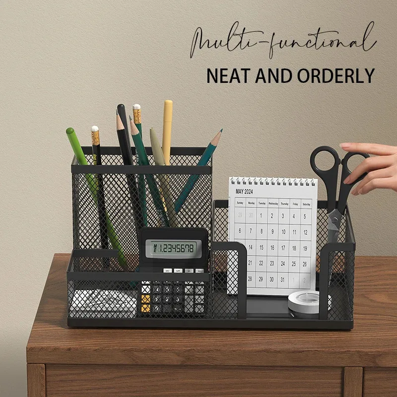 kf-Sc6b2a4e766e5435e807b4bba00819ed88 Office Paper Organizer HR PA File Holder with Hook and Pen Cup for Workplace Essentials - Image 1
