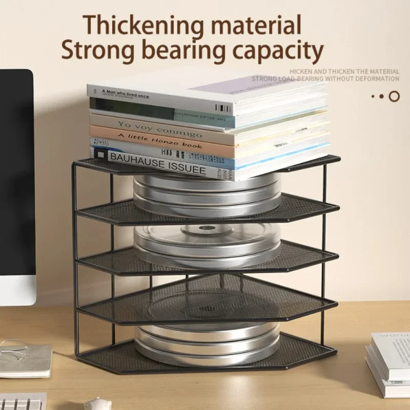 Metal File Rack Office Desk Shelf Standing Desktop Organizer File Folder Storage Box Stationery Data Rack - Image 5